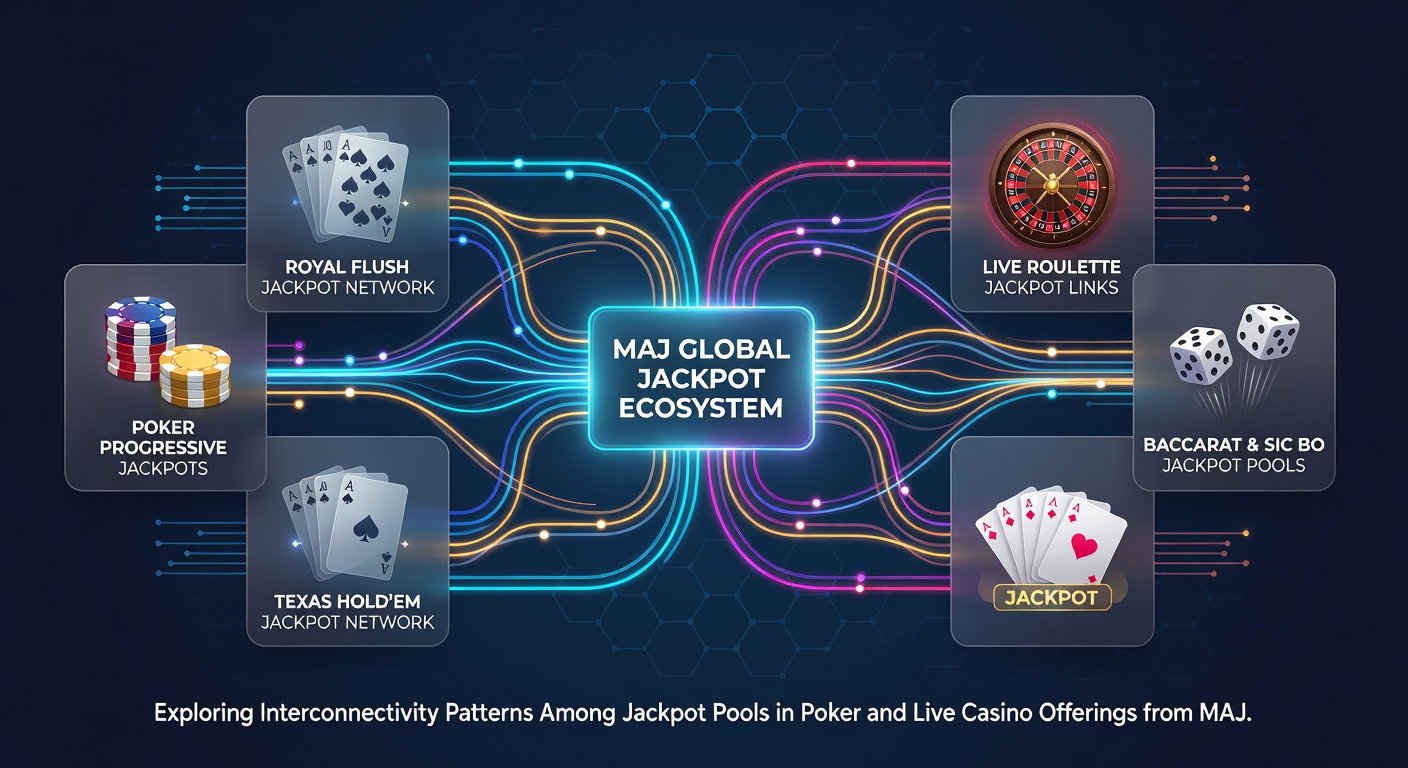 Grafiek met data over jackpot interconnectiviteit patronen in poker en live casino